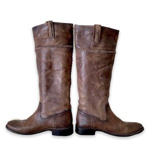 Frye Shirley Artisan Riding Boots, size 9, saddle brown